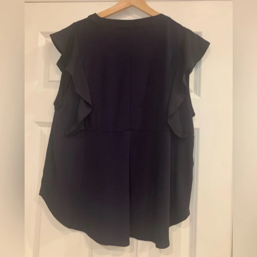 Ann Taylor Romantic Navy Sleeveless Blouse - size XL - Picture 7 of 9
